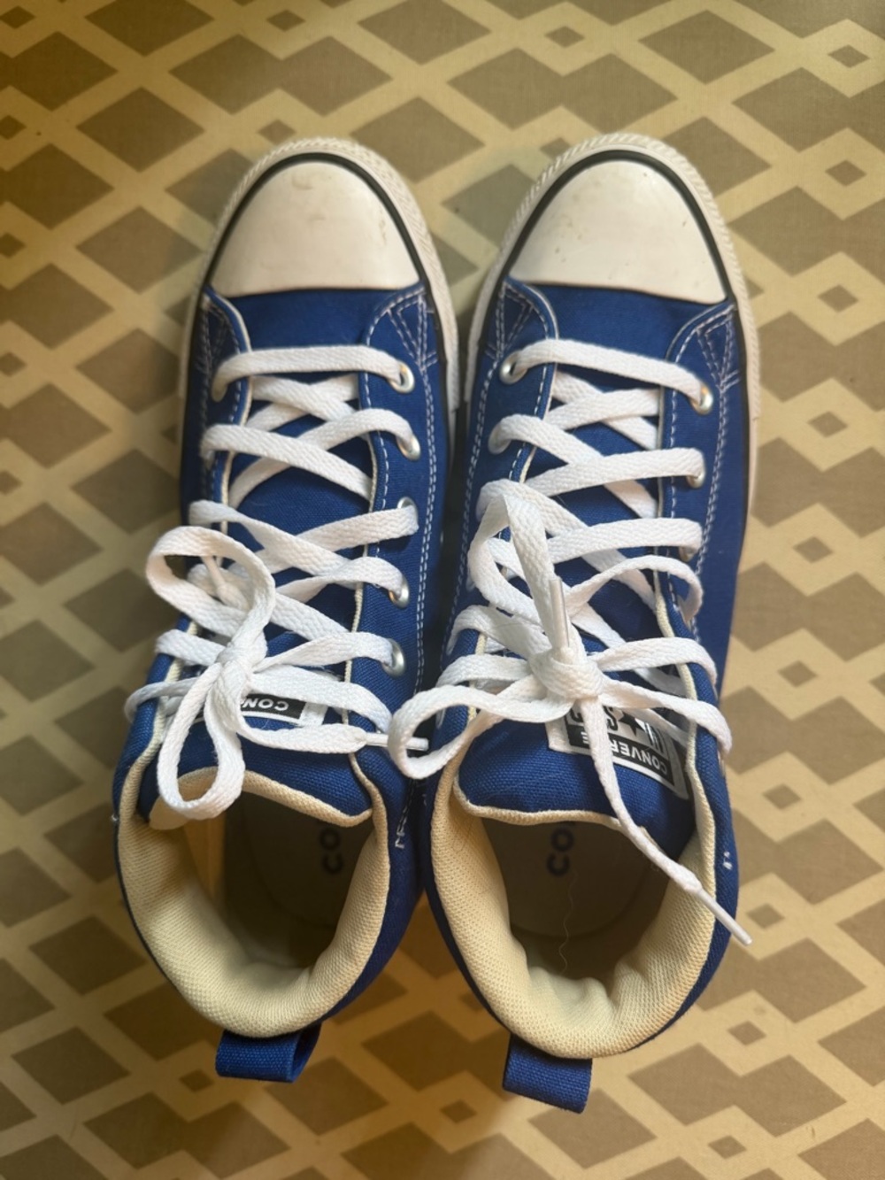 Converse Kids Royal Blue High-Top Sneakers with White Laces